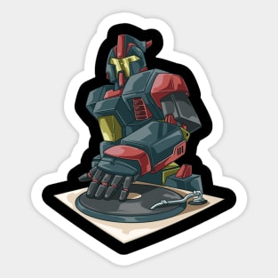 Robot DJ on turntable Techno & Hip Hop DJ Sticker